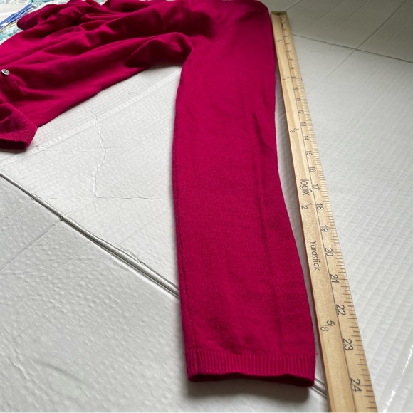 Massimo Dutti Pink Wool-Cashmere Front Pockets V-neck Back Keyhole Bow Sweater - Picture 13 of 13